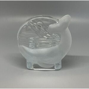 Partylite Orca Whale Tea Light‎ Votive Candle Holder Frosted Glass